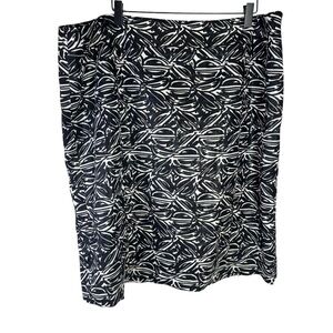 Lafayette 148 Black & White Linen Pencil Skirt Size 18